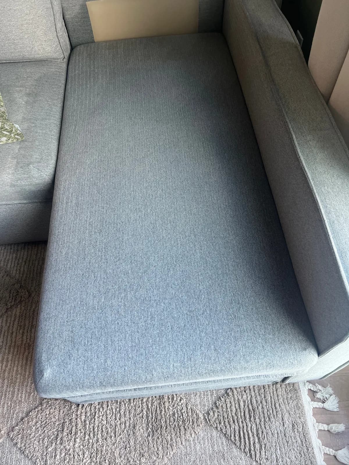 After professional upholstery cleaning — Sectional Sofa, Gray, Nashville