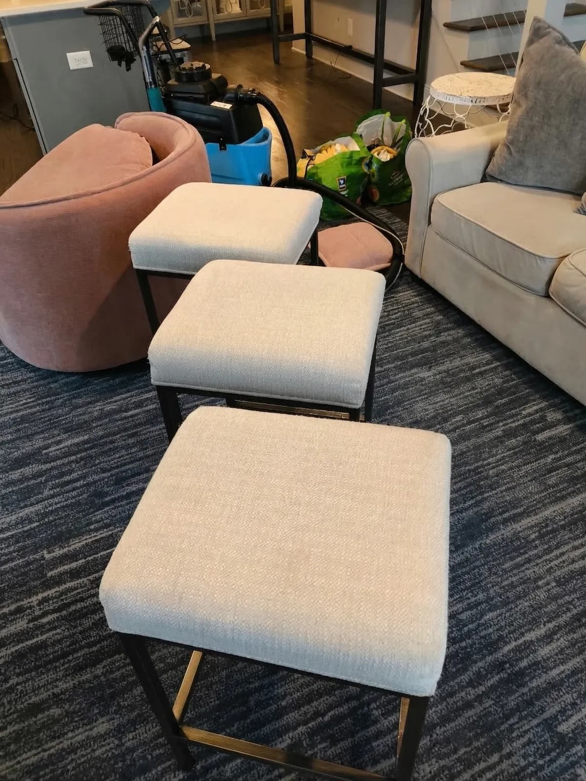 After professional upholstery cleaning — Dining Chair, White, Nashville